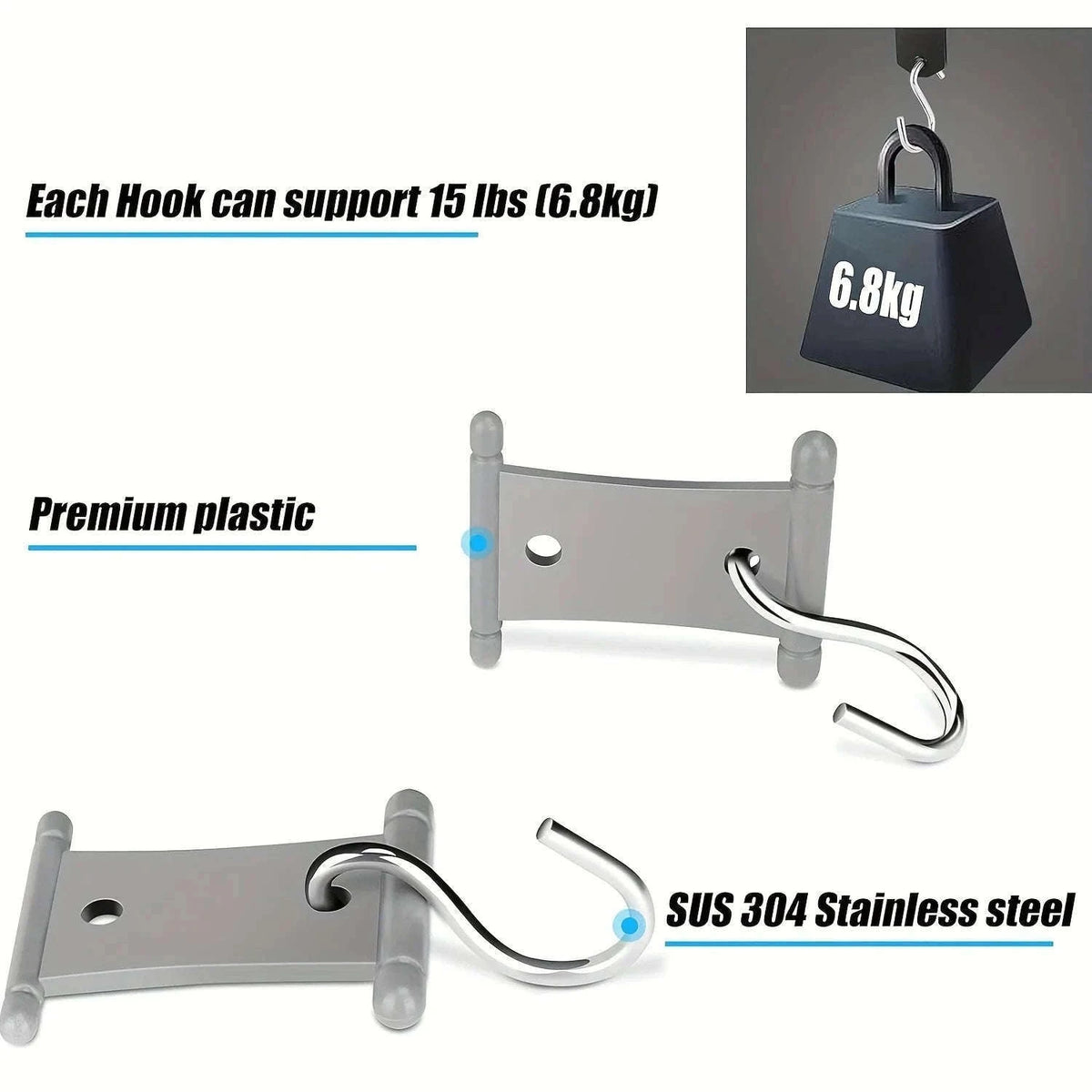 S-Shaped Camping Awning Hooks Clips for RV Tent Hangers-4pcs