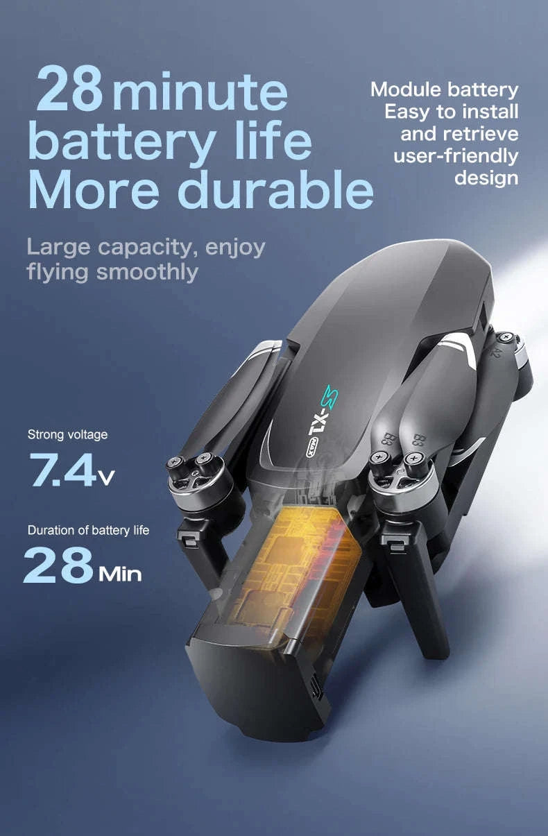 S-X1 MAX Professional GPS Drone with 4K Gimbal Camera-S-X1 Black