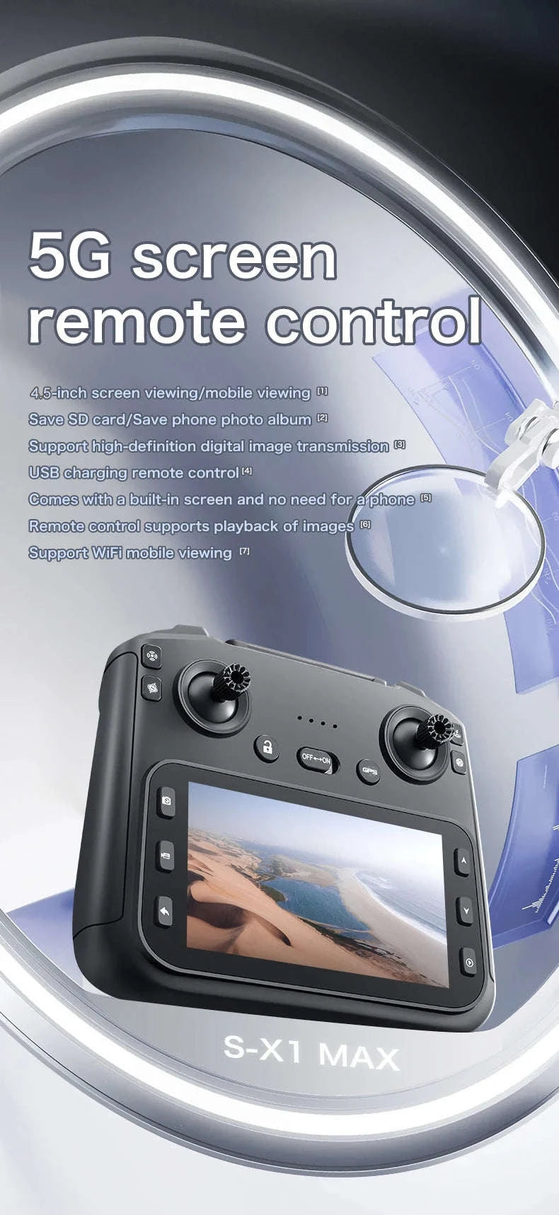 S-X1 MAX Professional GPS Drone with 4K Gimbal Camera-S-X1 Black