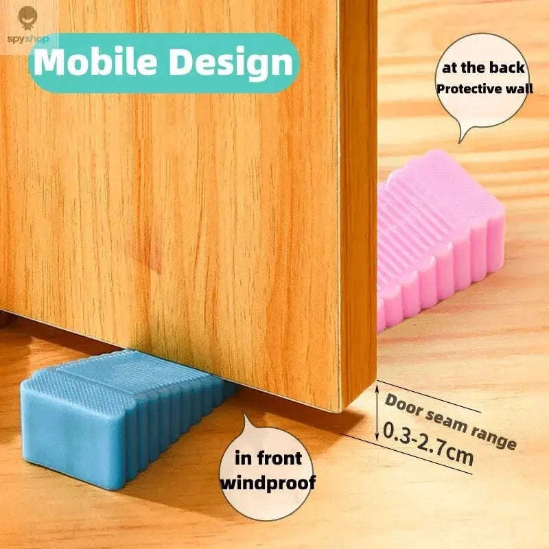 Safety Silicone Door Stopper – Secure, Non‑Slip, Modern Design-Gray / 9.5x4.0x2.7cm