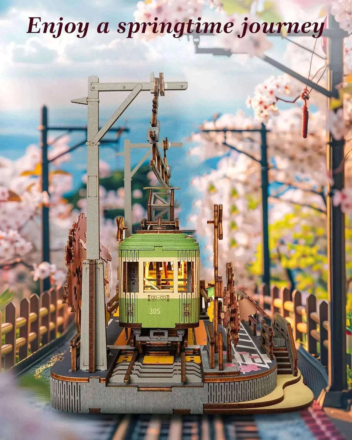Sakura Journey 3D Puzzle Tram Model with LED Light-BTTGS02 / UNITED KINGDOM