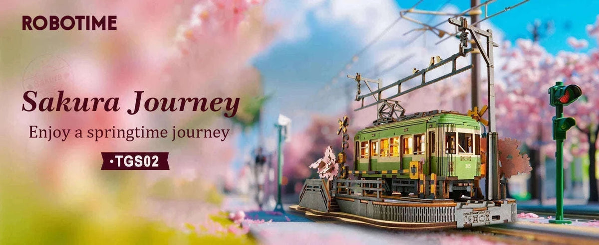 Sakura Journey 3D Puzzle Tram Model with LED Light-BTTGS02 / UNITED KINGDOM