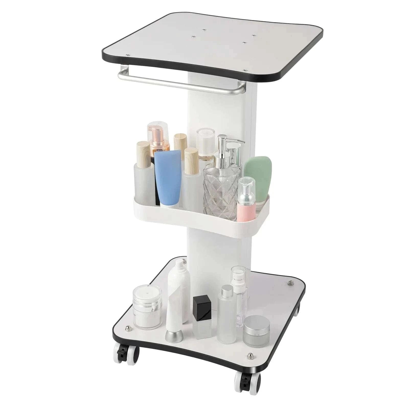Salon Beauty Trolley Cart with Wheels and 3-Tier Storage-WHITE / spain