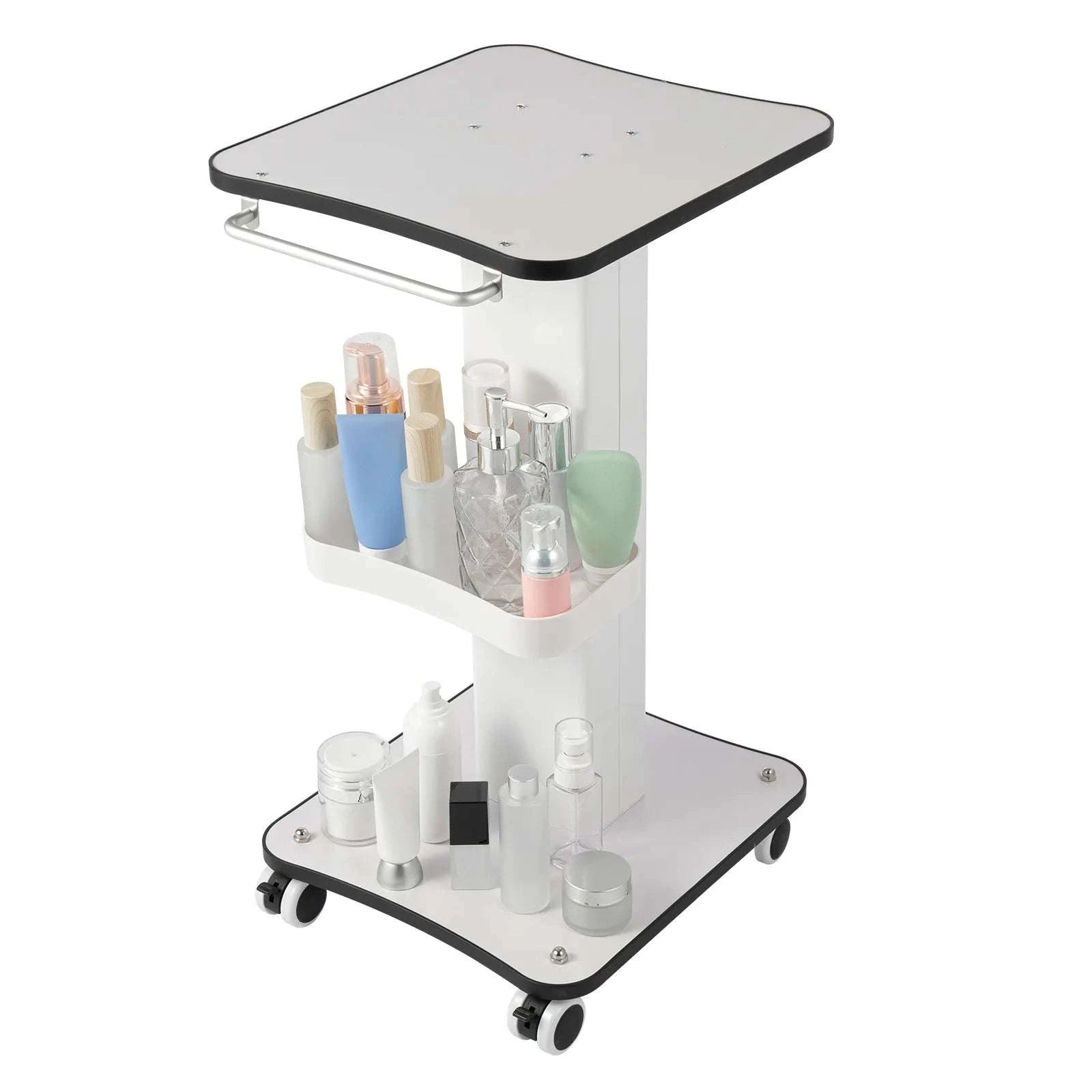Salon Beauty Trolley Cart with Wheels and 3-Tier Storage-WHITE / spain