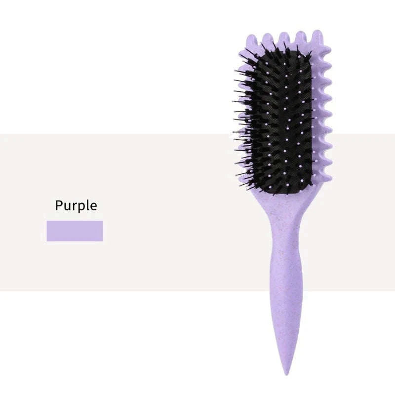 Salon Quality Curling Hair Styling Brush for Effortless Curl Definition-PURPLE