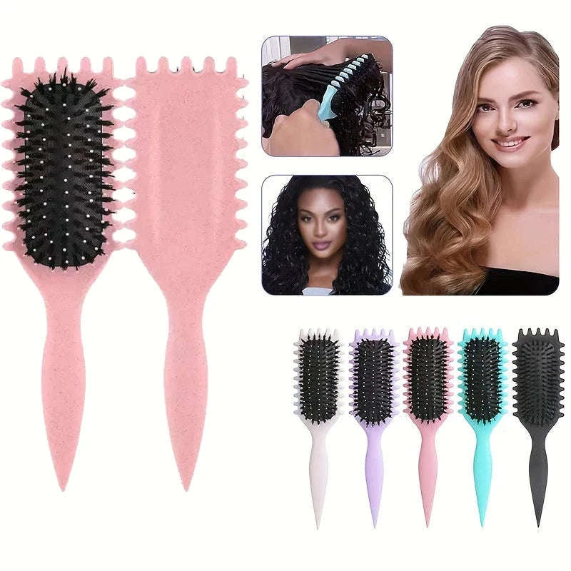 Salon Quality Curling Hair Styling Brush for Effortless Curl Definition-PURPLE