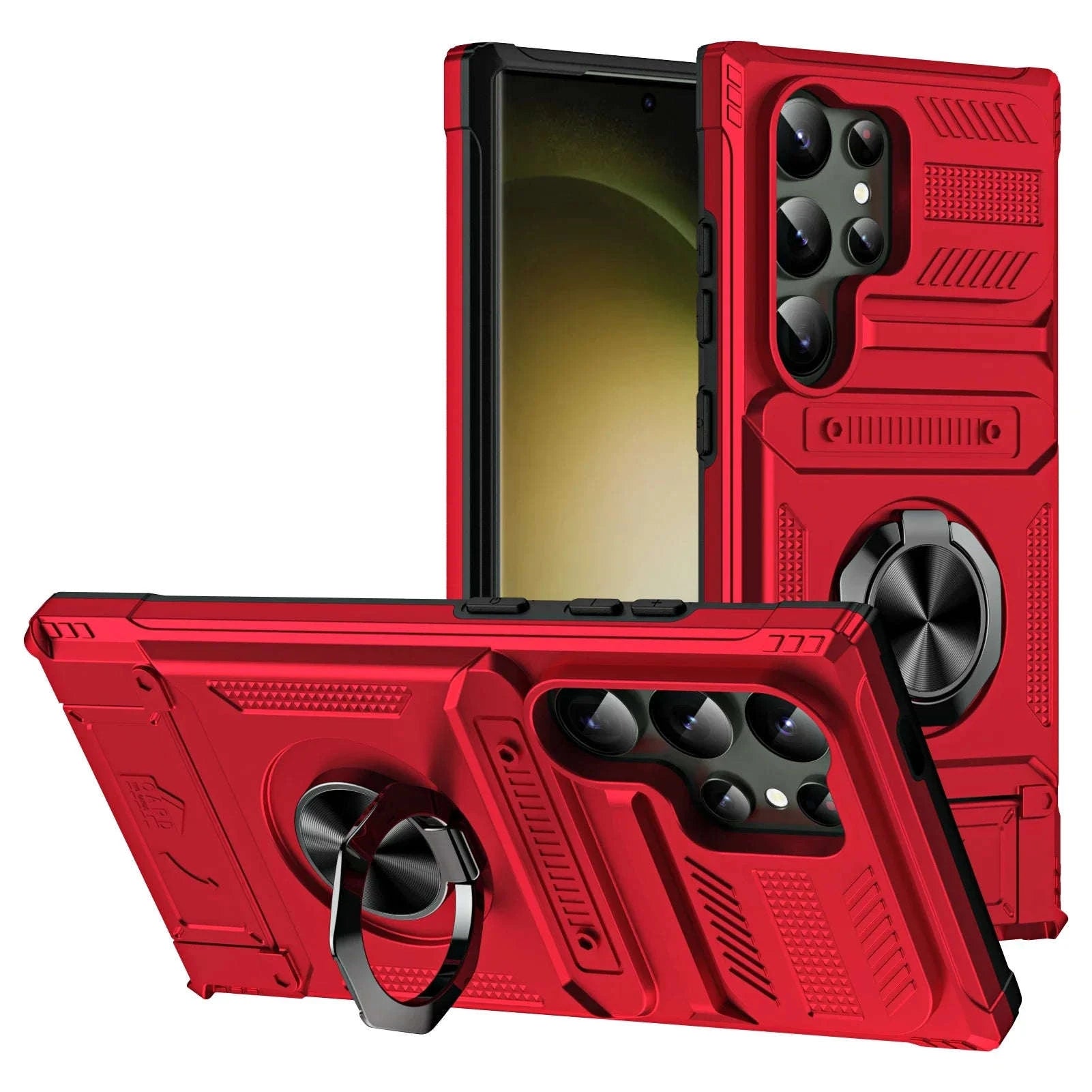 Samsung Galaxy Shockproof Wallet Case with Kickstand-Black / Samsung S24 Ultra