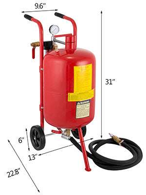 Bærbar 10 Gallon Sandblæser 125 PSI Trykblæsningssæt