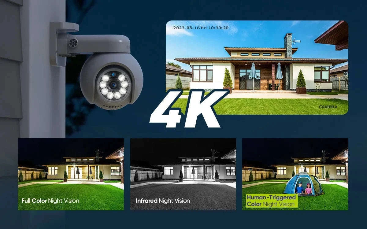 SANNCE 4K PoE Security Camera with Audio, Night Vision, IP66-1Pc Camera / spain