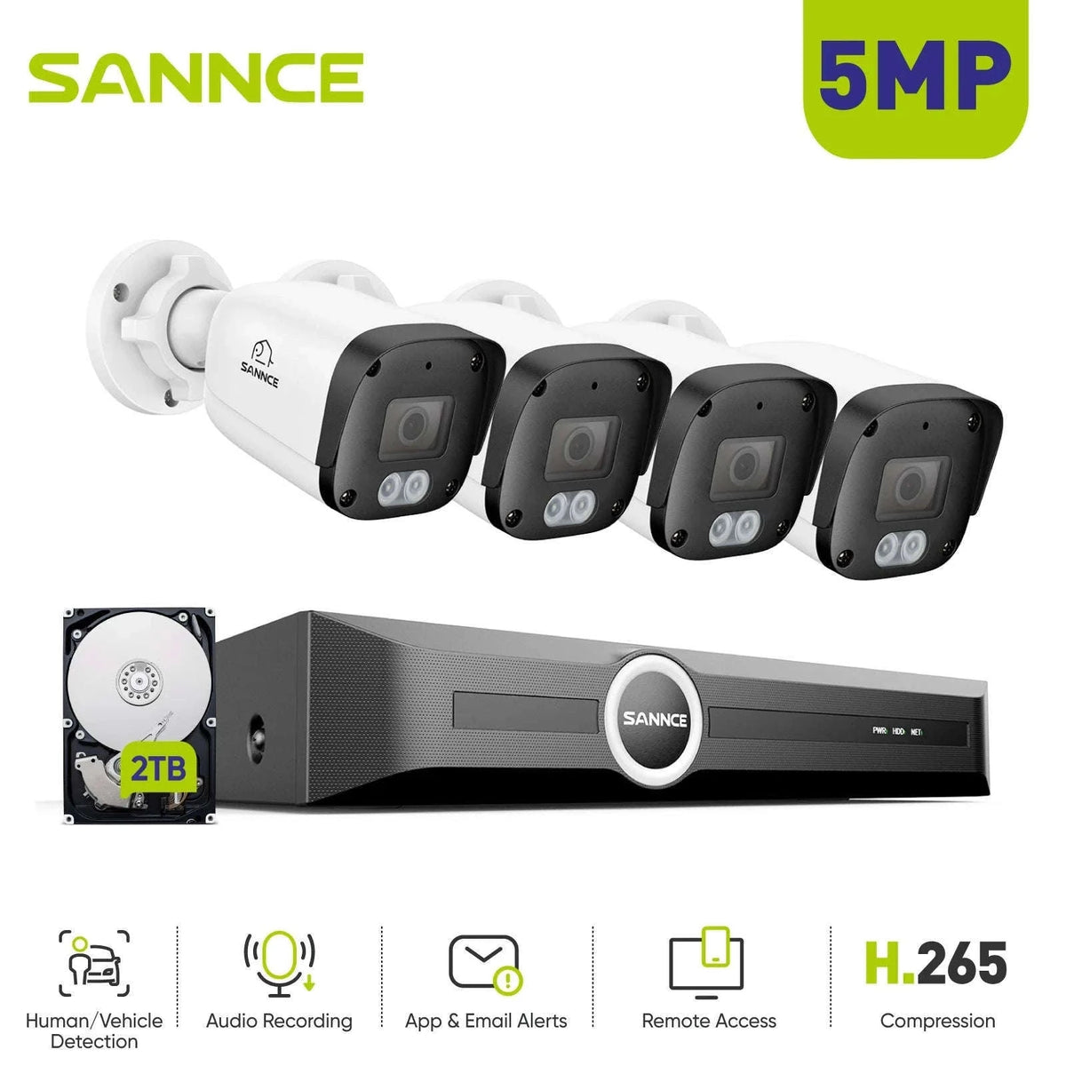 SANNCE 5MP 8-Channel NVR Security System with Audio-CZECH REPUBLIC / 1T