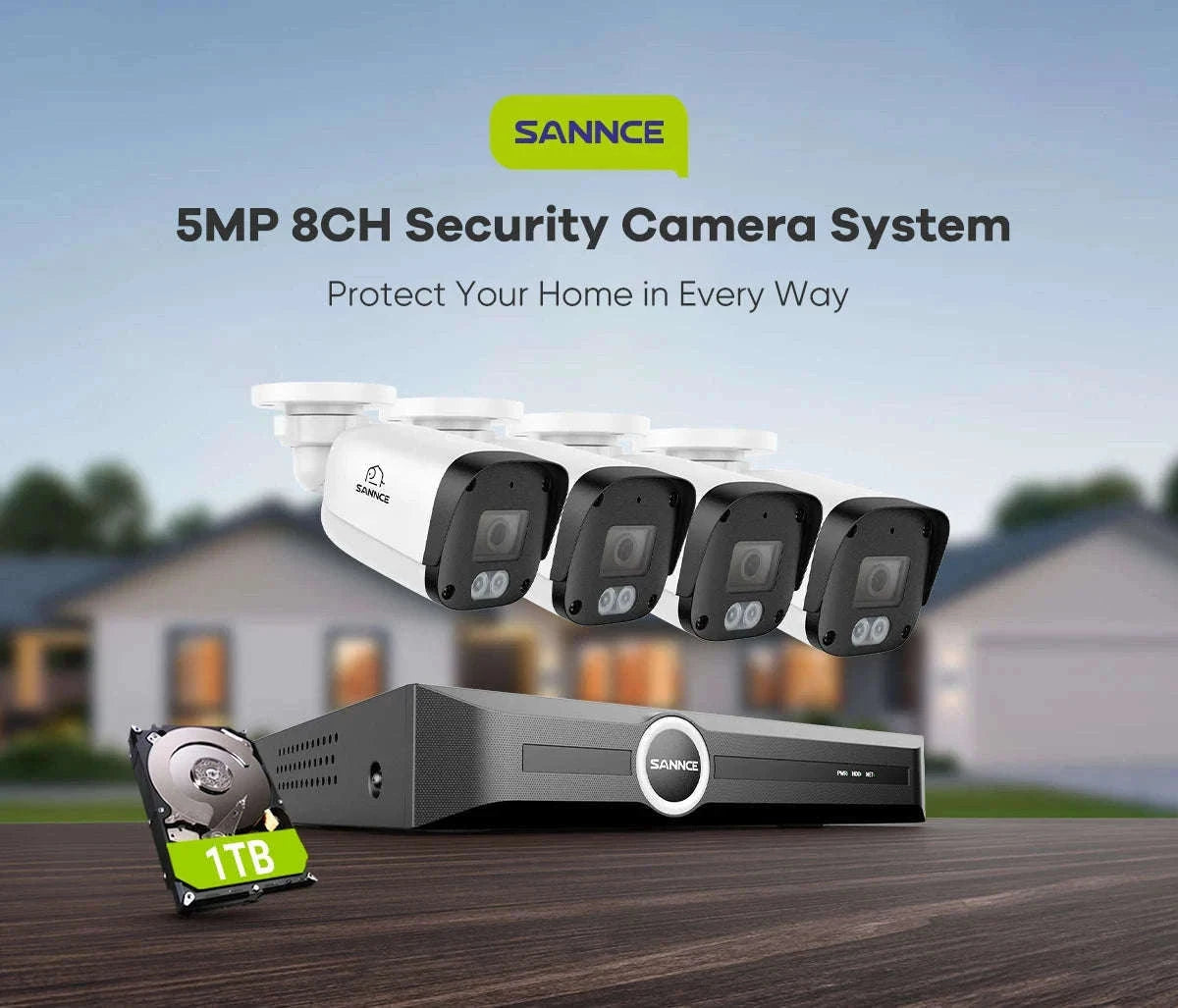 SANNCE 5MP 8-Channel NVR Security System with Audio-CZECH REPUBLIC / 1T