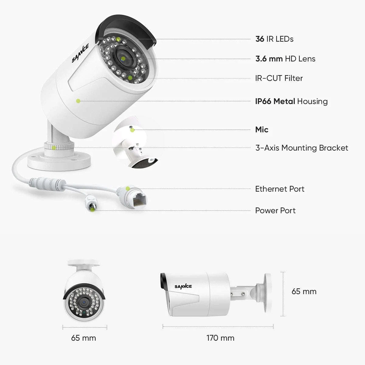 SANNCE 5MP PoE Security Camera System with 16CH NVR-spain / 2T