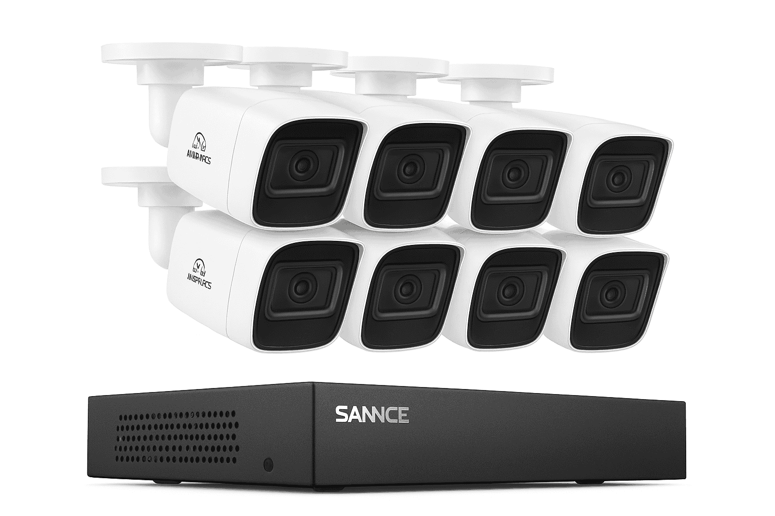 SANNCE 8CH 1080P Security Camera System with Night Vision-8pcs cam / 2T / United Kingdom