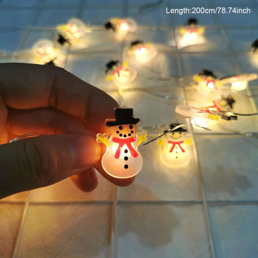 Santa Claus Snowman LED Light String Christmas Decoration-4 / 2M 20LED