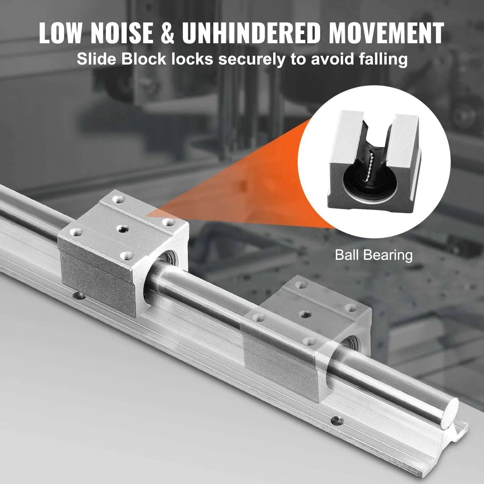 SBR Linear Guide Rails Kit with 4 Bearing Blocks for CNC DIY-spain / SBR16 2000MM