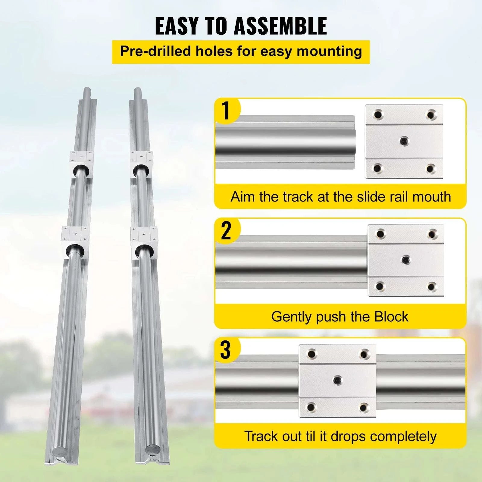 SBR12 Linear Rail Kit 1000mm with 4 Bearing Blocks for CNC-39 in / United States