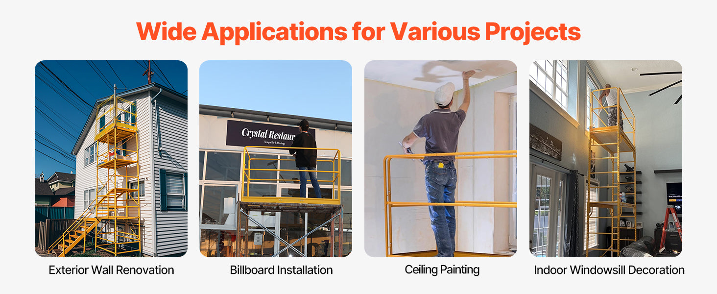 6ft Scaffolding Safety Guardrail System with Carbon Steel Frame