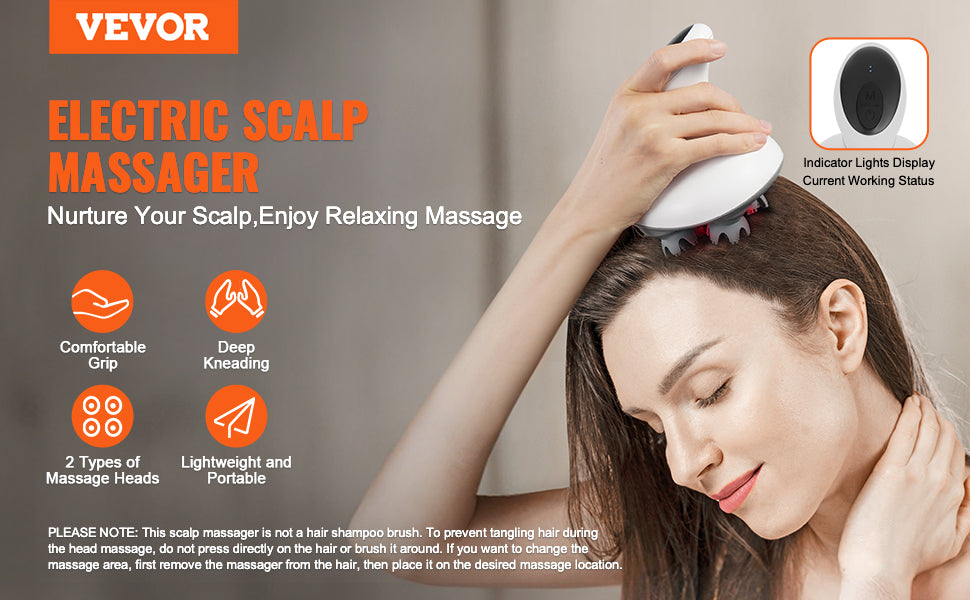 Electric Scalp Massager with 6 Modes Waterproof Rechargeable