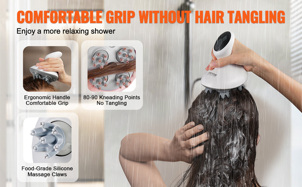 Electric Scalp Massager with 6 Modes Waterproof Rechargeable