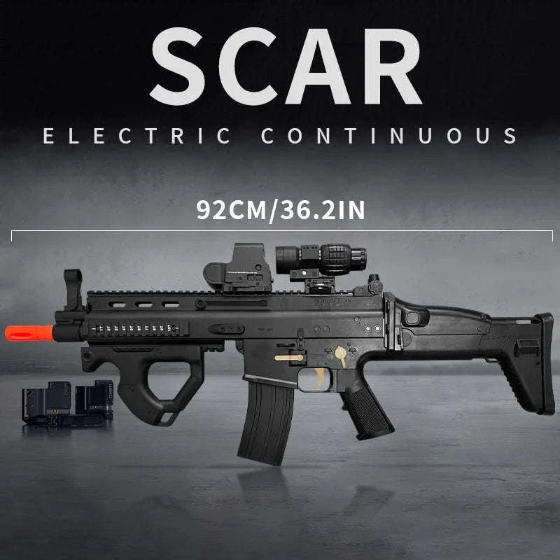 SCAR Electric Gel Ball Gun 7.4V High-Speed Auto Shooting Toy-sand color / United States