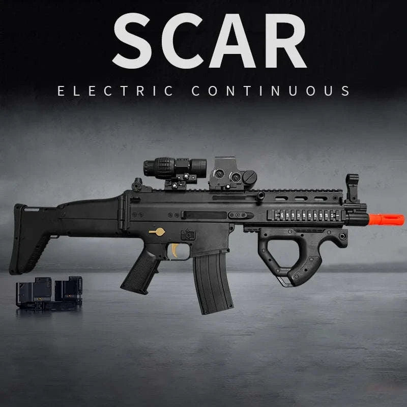 SCAR Electric Gel Ball Gun 7.4V High-Speed Auto Shooting Toy-sand color / United States