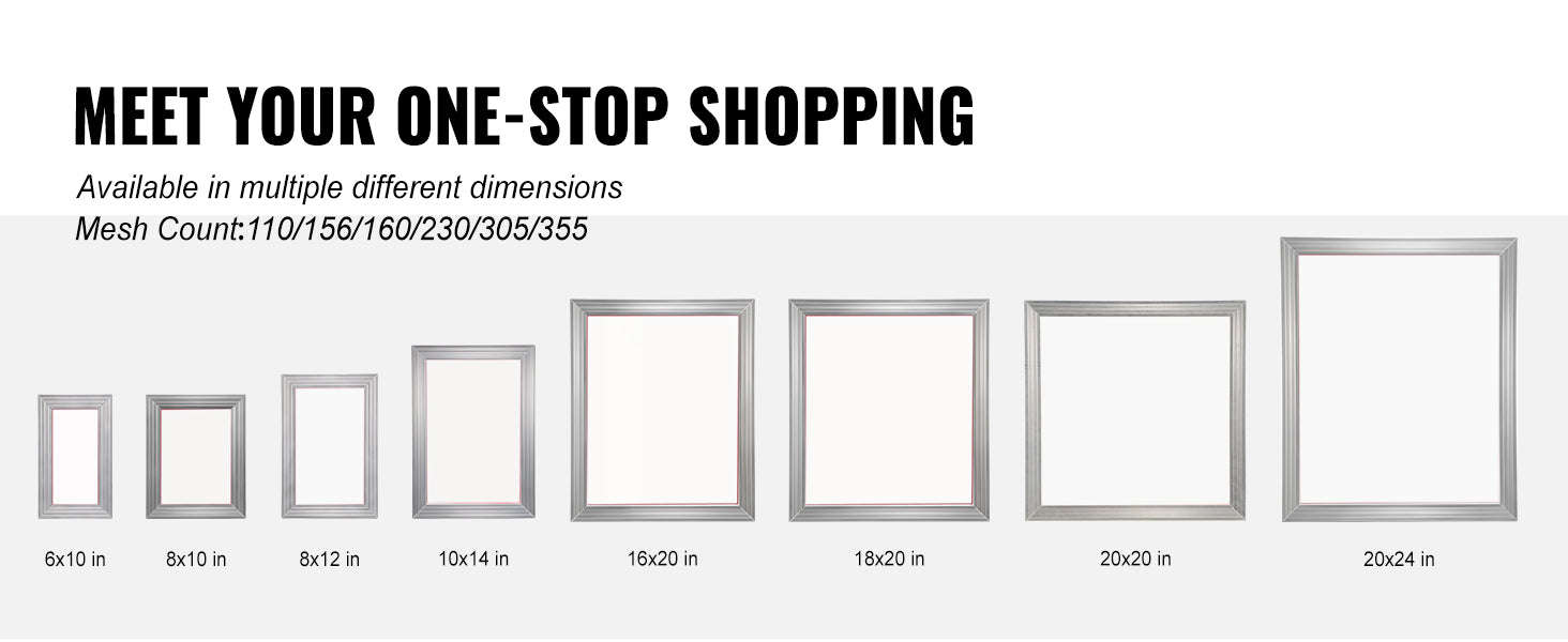 Screen Printing Kit 4 Pieces 20x20 in Aluminum Frames with 110 Mesh-4pcs 20x20 in / United States
