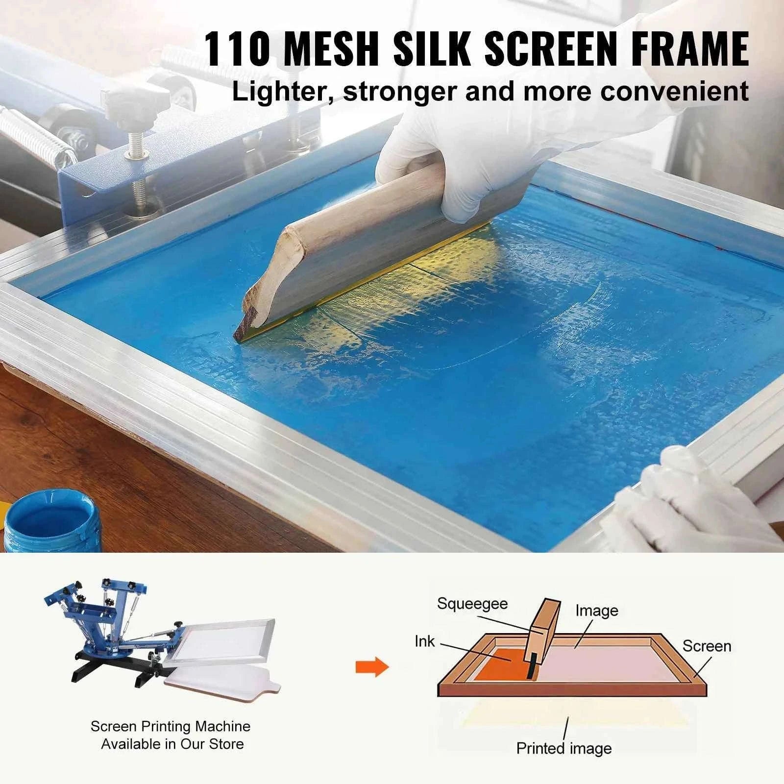 Screen Printing Kit 4 Pieces 20x20 in Aluminum Frames with 110 Mesh-4pcs 20x20 in / United States
