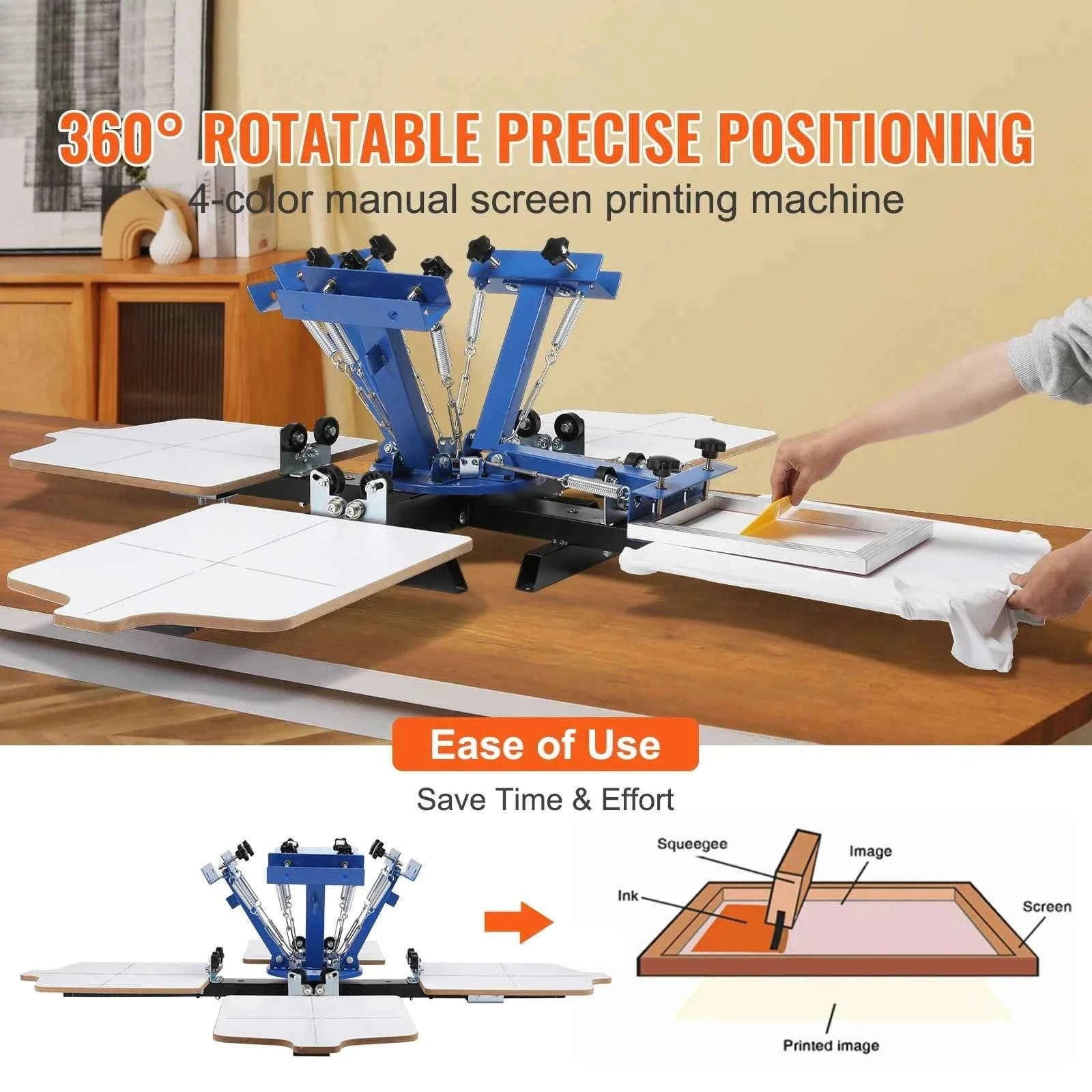 Screen Printing Machine 360° Rotatable 54 x 45 cm Single Color Single Station-1 Color 1 Station / United States