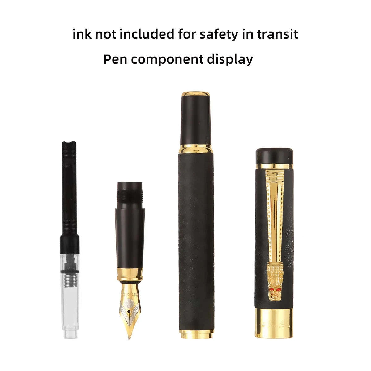 Scrub Metal Fountain Pen with 0.5mm Iridium Nib-1 pc black / F