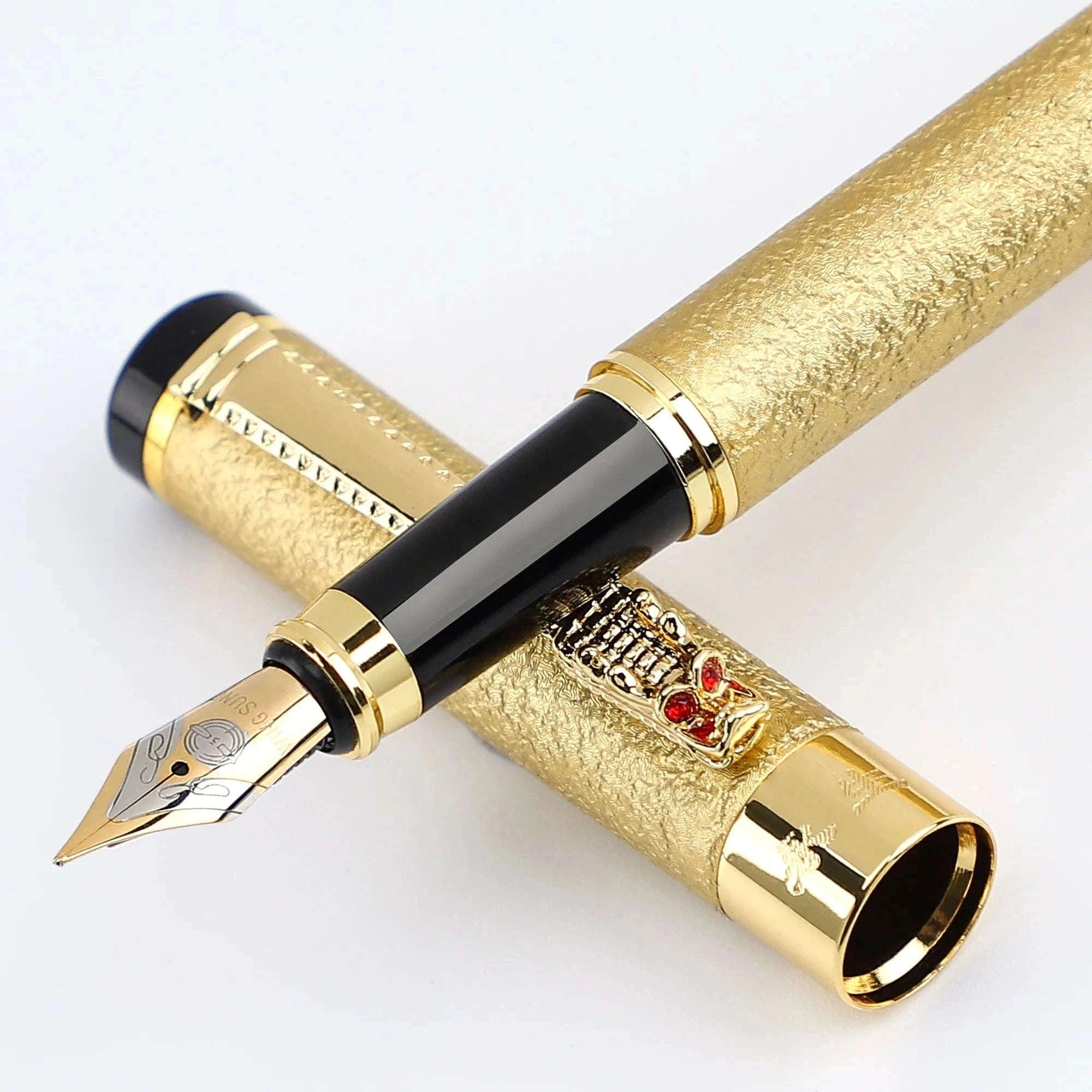 Scrub Metal Fountain Pen with 0.5mm Iridium Nib-1 pc black / F