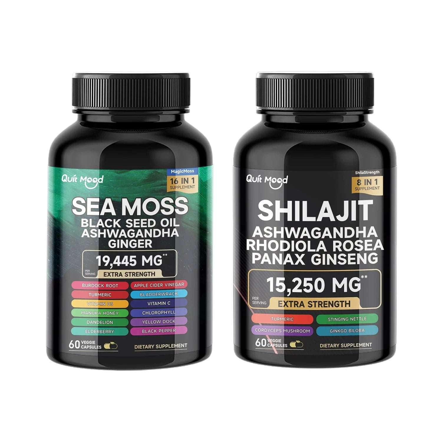 Sea Moss and Shilajit Bundle – 120 Capsule Wellness Formula-2 Bundles / United States