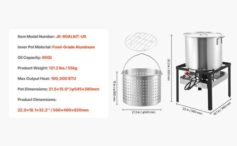 Seafood Boiling Kit with Strainer-100QT / United States
