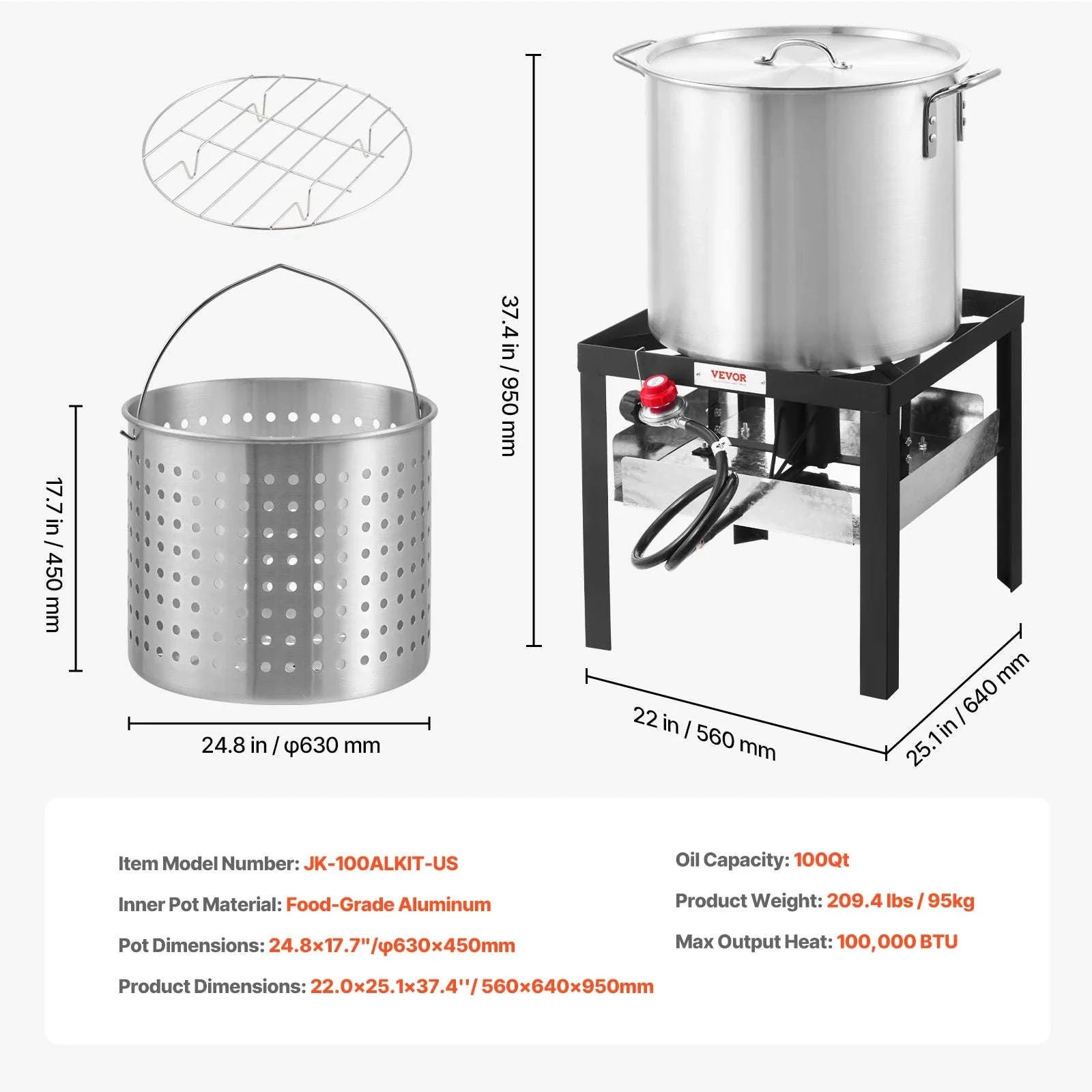 Seafood Boiling Kit with Strainer-100QT / United States