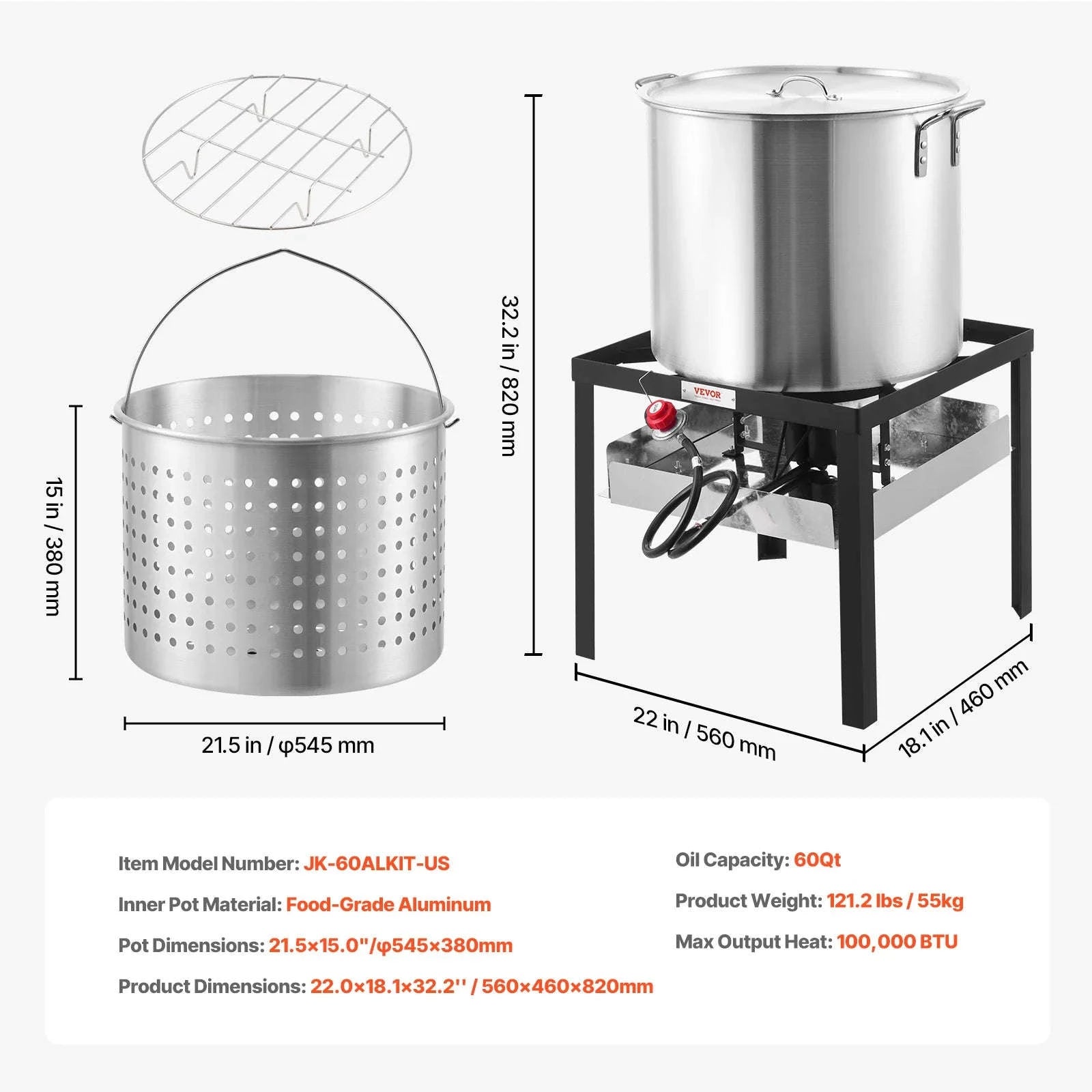 Seafood Boiling Kit with Strainer-100QT / United States