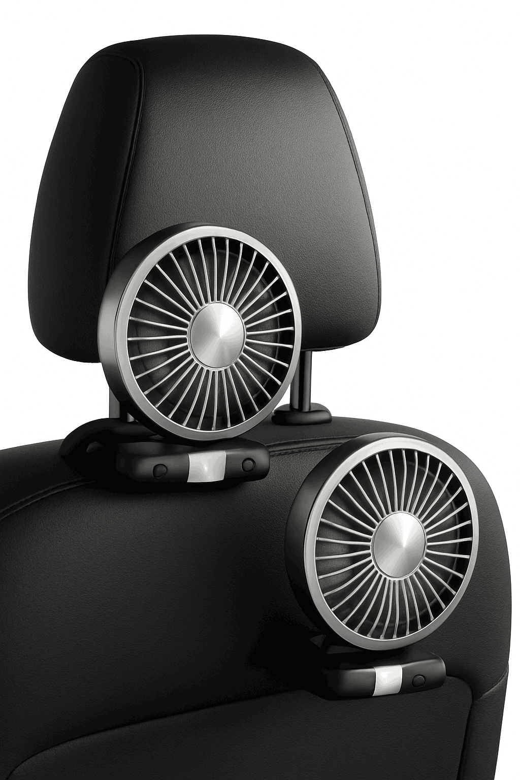 SEAMETAL Car Fan Cooling Dual Head Type-c Usb Car Fan 3 Speeds Adjustable Auto Cooler Air Fan With LED Lights Car Accessories-Dual head fan