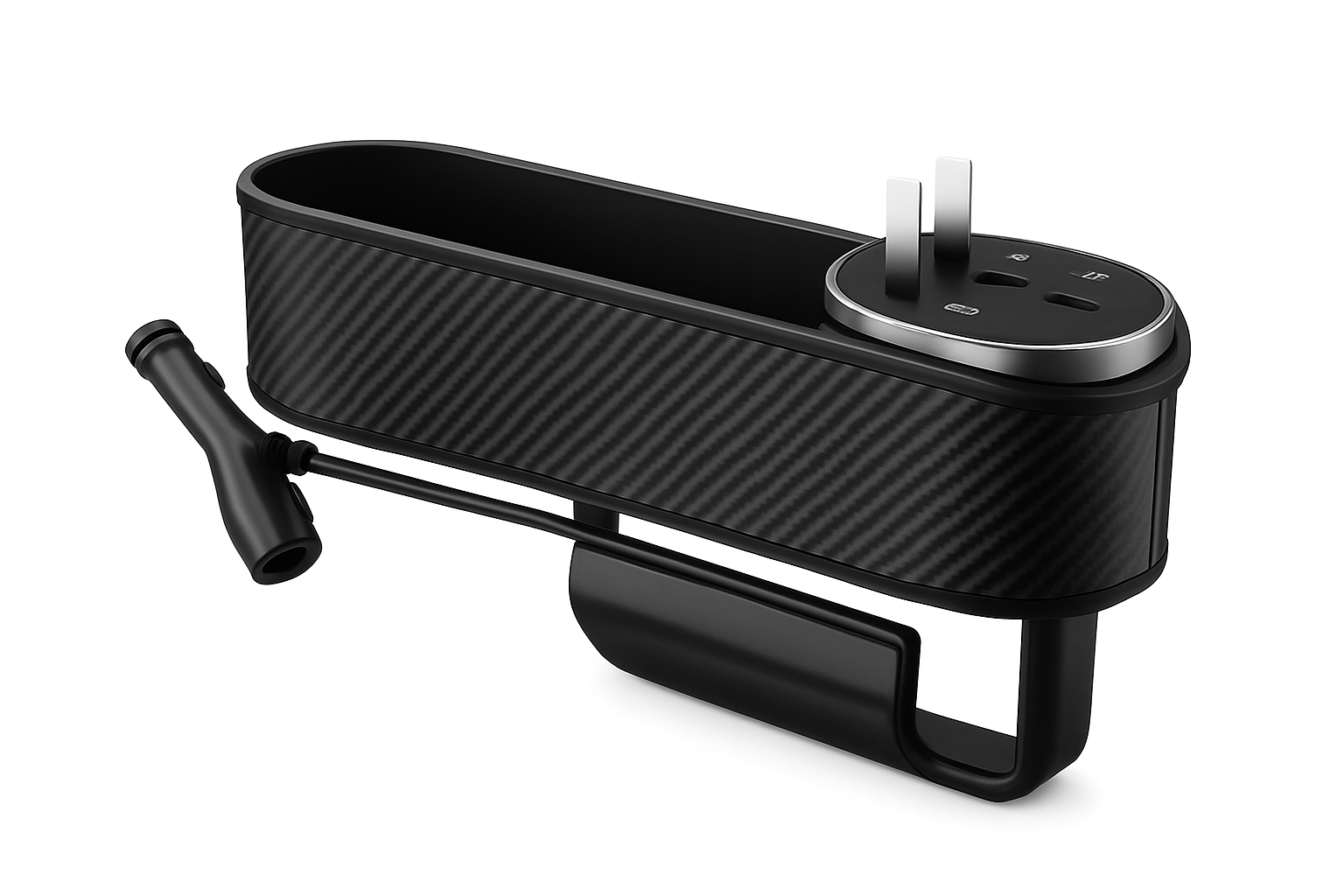 Car Seat Gap Organizer with Wireless Charging and Storage Box