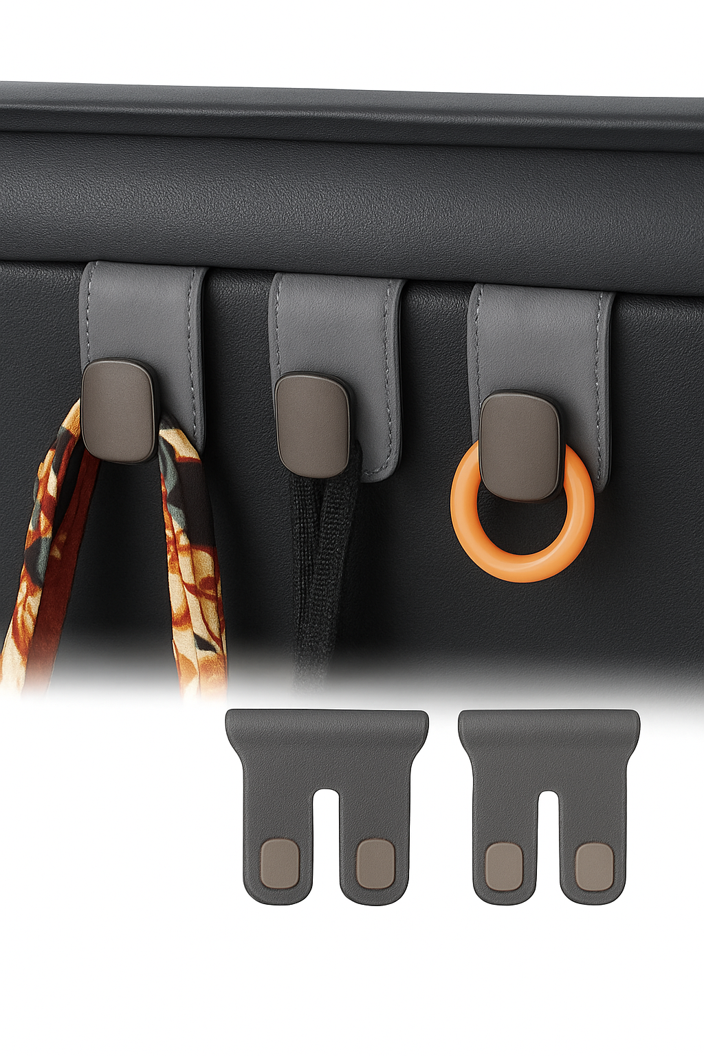 Car Seat Hook Hanger for Bag, 15kg Capacity, Suede and Alloy