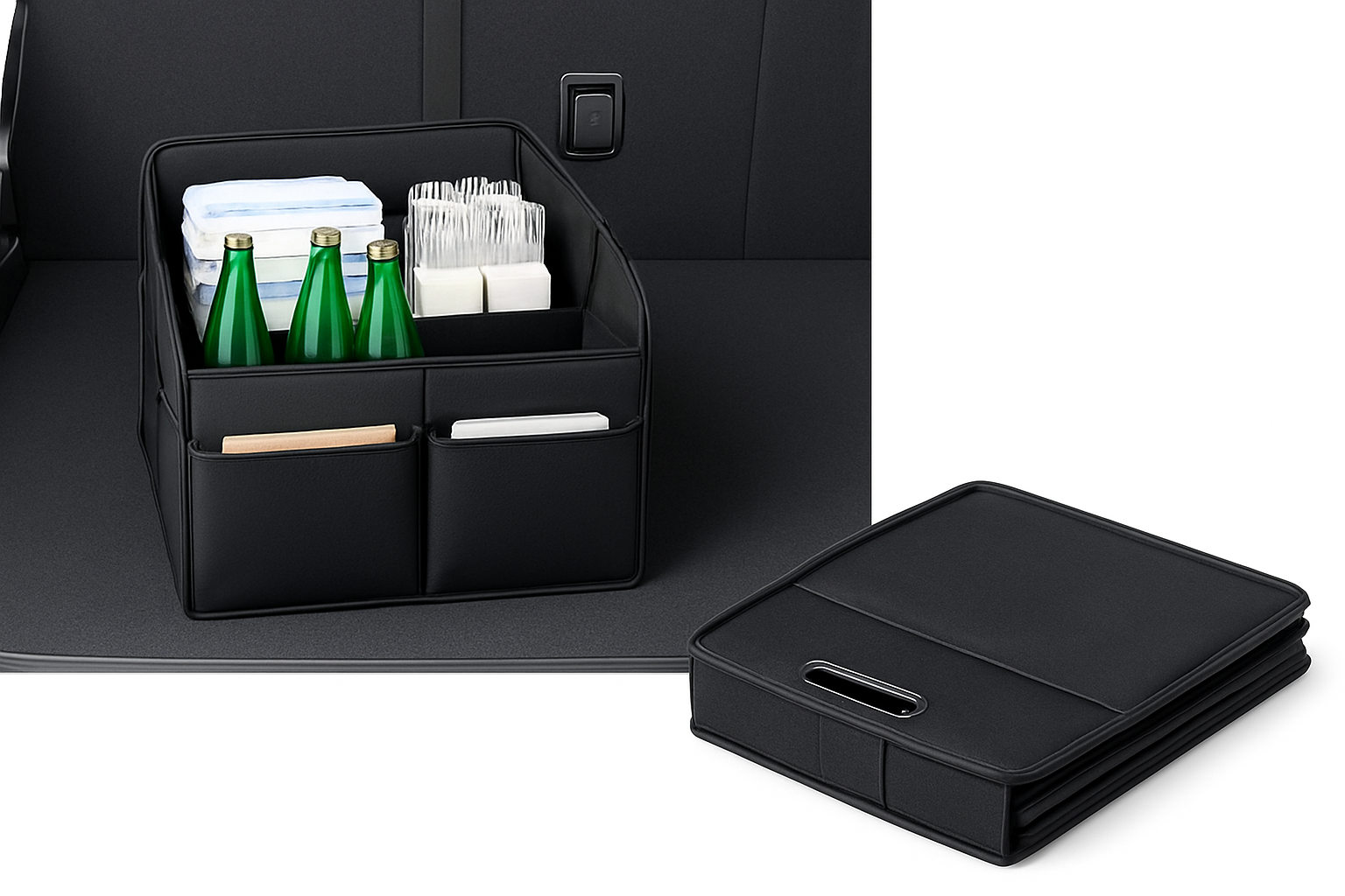 Foldable Car Trunk Organizer with 6 Pockets, 22.5L