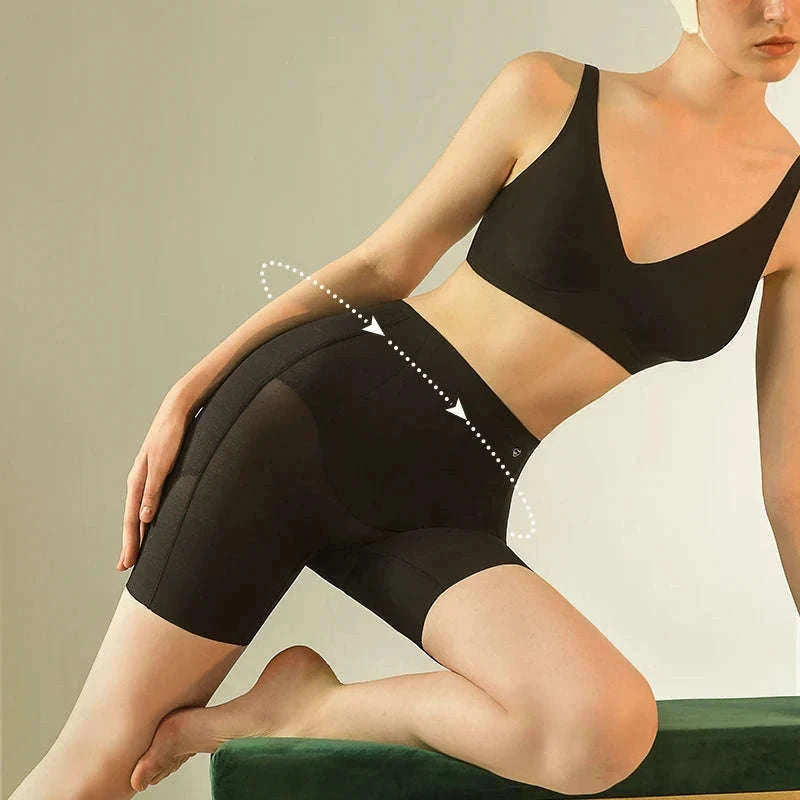 Seamless Tummy Control Shaper Shorts for Women (Thin, Firm Hold)-Summer-Black-N162 / S