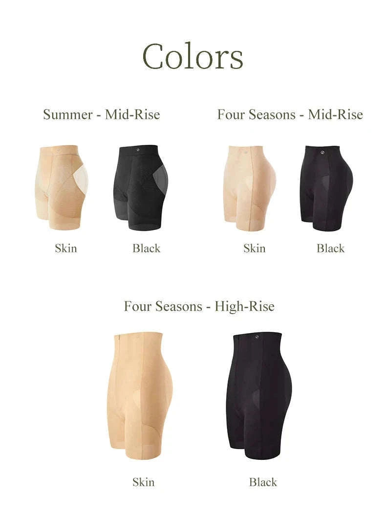 Seamless Tummy Control Shaper Shorts for Women (Thin, Firm Hold)-Summer-Black-N162 / S