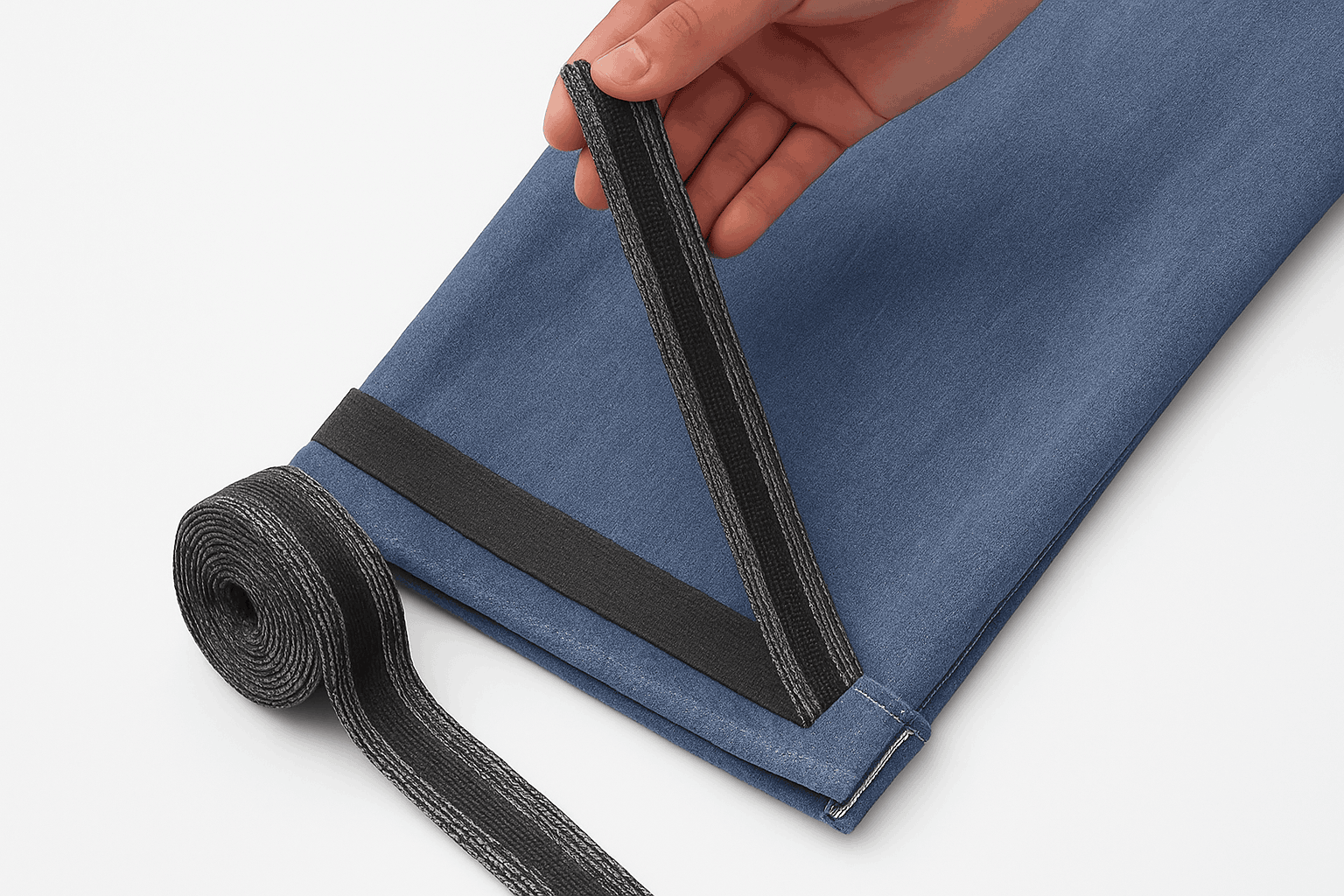 Self-Adhesive Pants Patch for Quick Iron-On Hem Repair-Black 5M