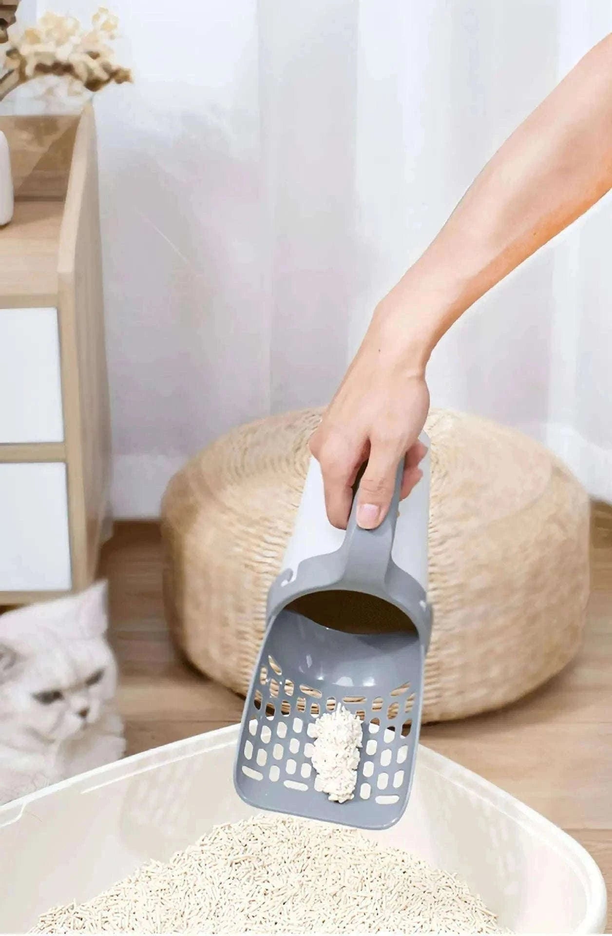 Self-Cleaning Cat Litter Scoop with Built-In Waste Bin-XXXS / a set