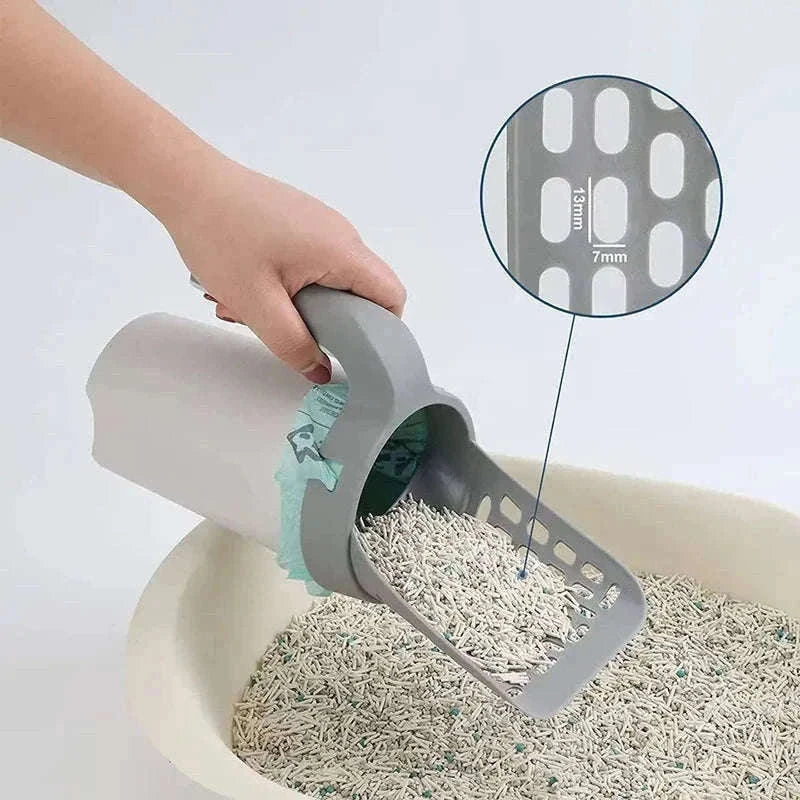 Self-Cleaning Cat Litter Scoop with Built-In Waste Bin-XXXS / a set