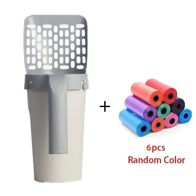 Self-Cleaning Cat Litter Scoop with Built-In Waste Bin-XXXS / a set