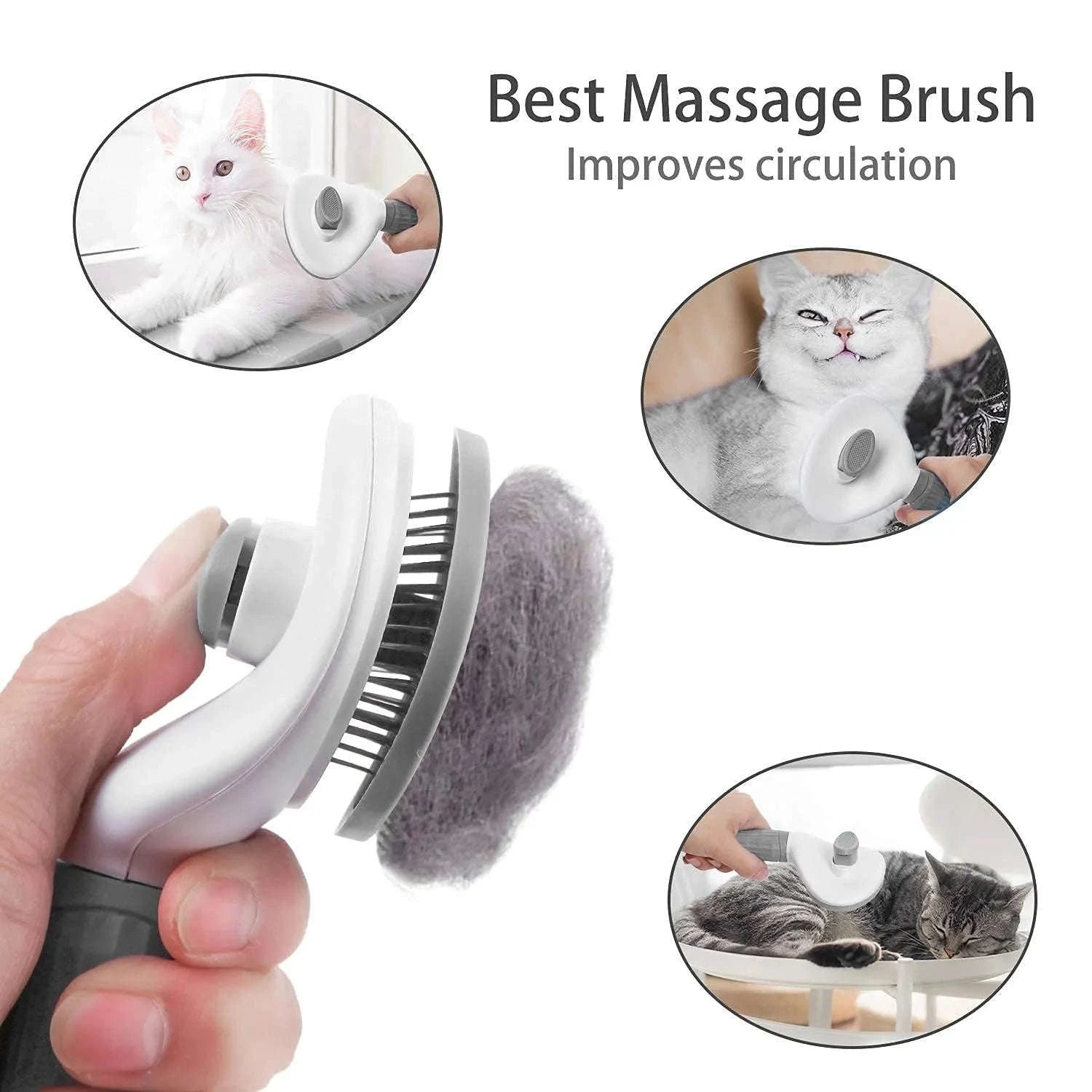 Self-Cleaning Pet Brush & Comb-Blue