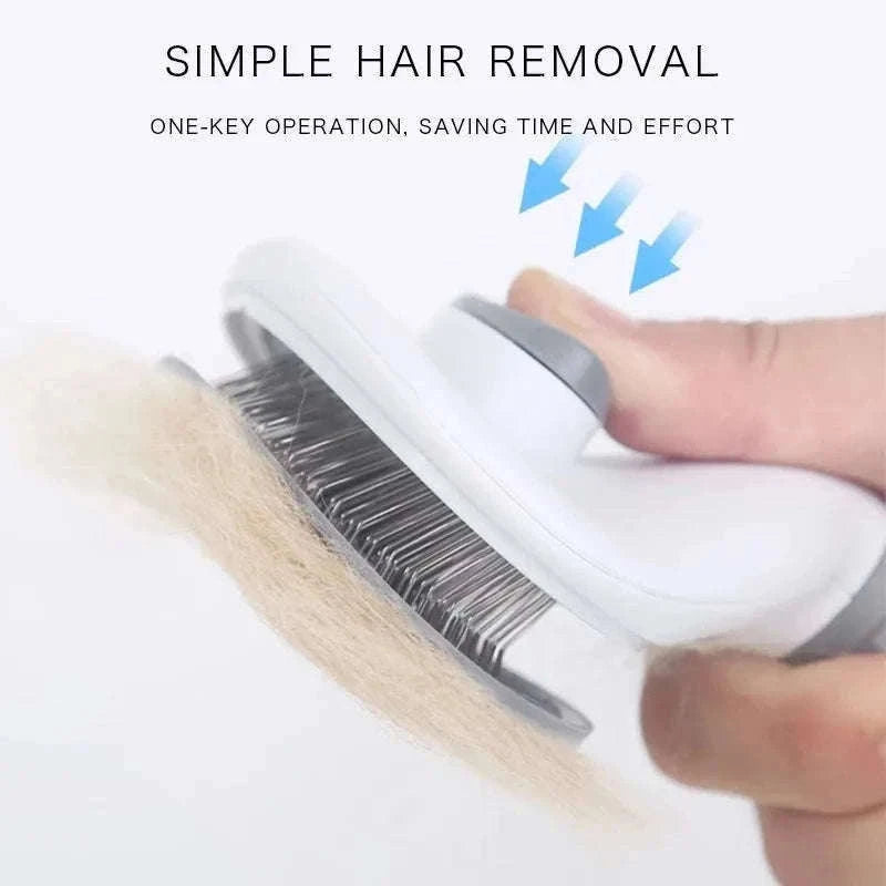 Self-Cleaning Pet Brush & Comb for Easier Grooming-Blue
