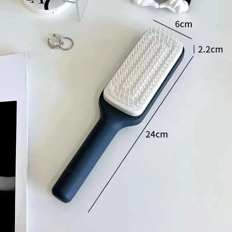 Self-Cleaning Rotating Hairbrush-Purple