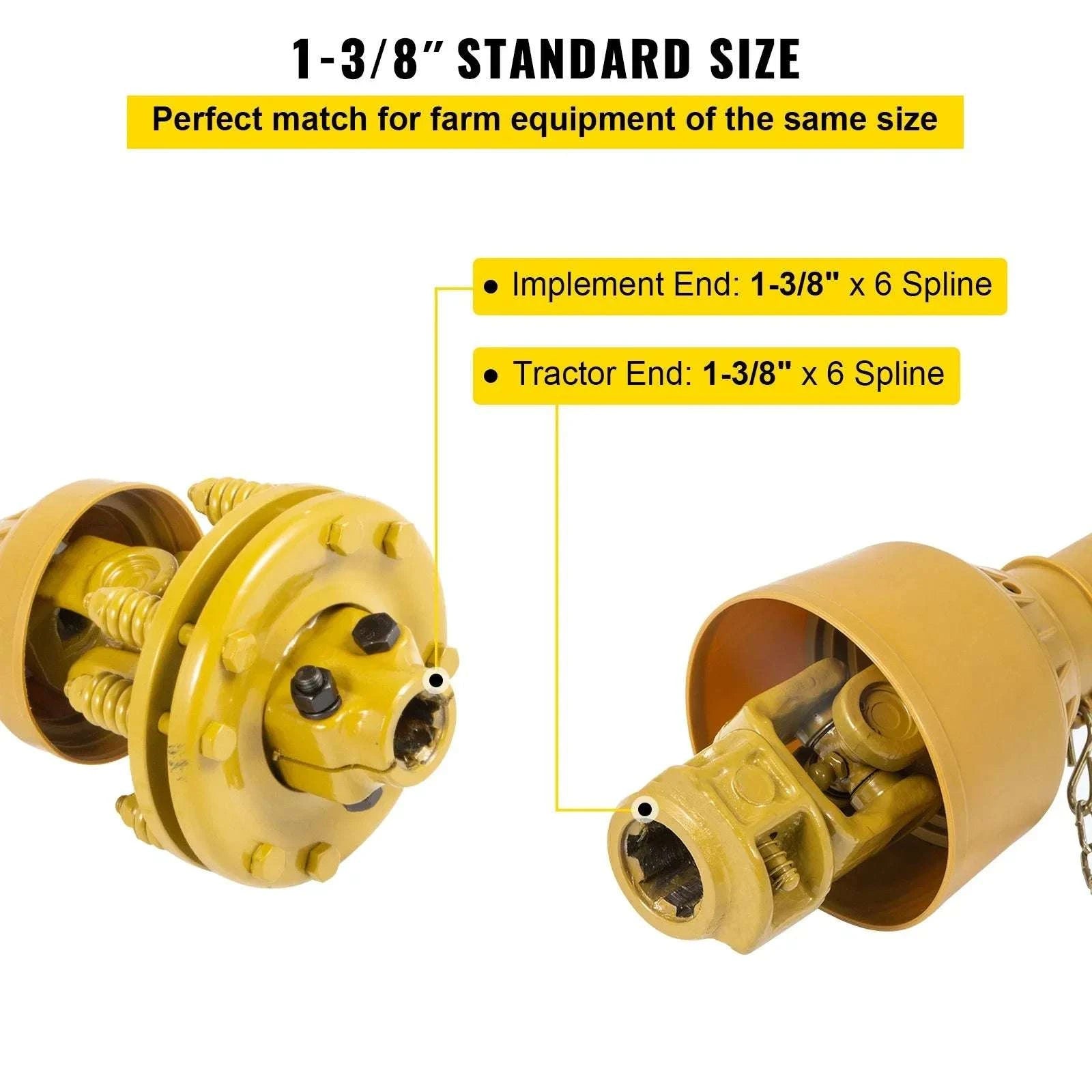 Series 4 PTO Shaft 1-3/8" 6 Spline Adjustable 31.5"–41"-YELLOW / 1050 mm / United States
