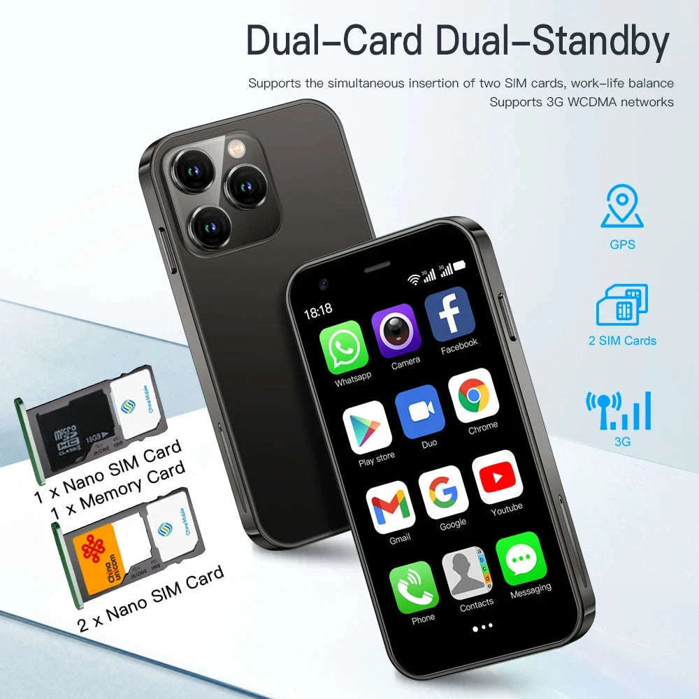 SERVO 15SE Mini Pocket Smartphone Dual SIM-black / 2 G / 16g