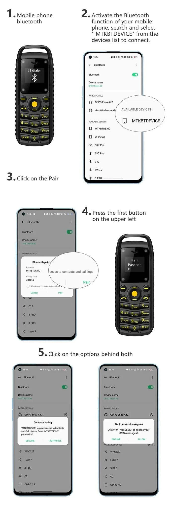 SERVO B25 Mini Mobile Phone-green